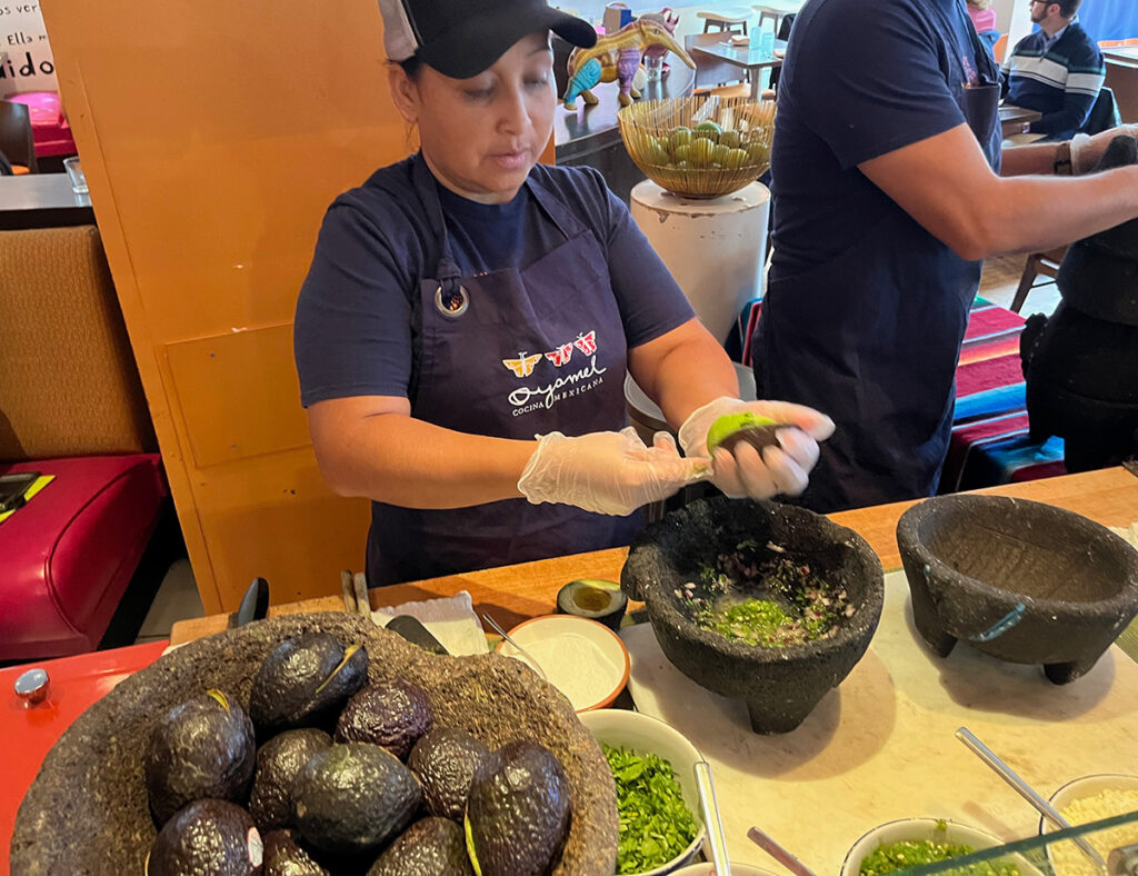 guacamole station at Oyamel