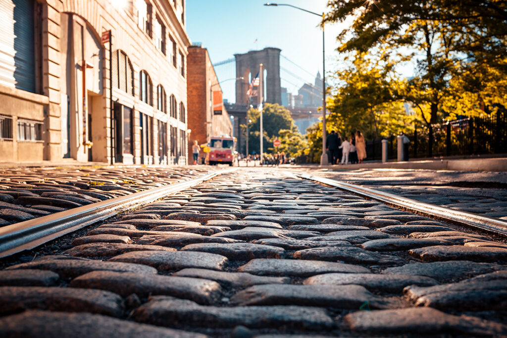 Belgian Block streets of Dumbo, New York