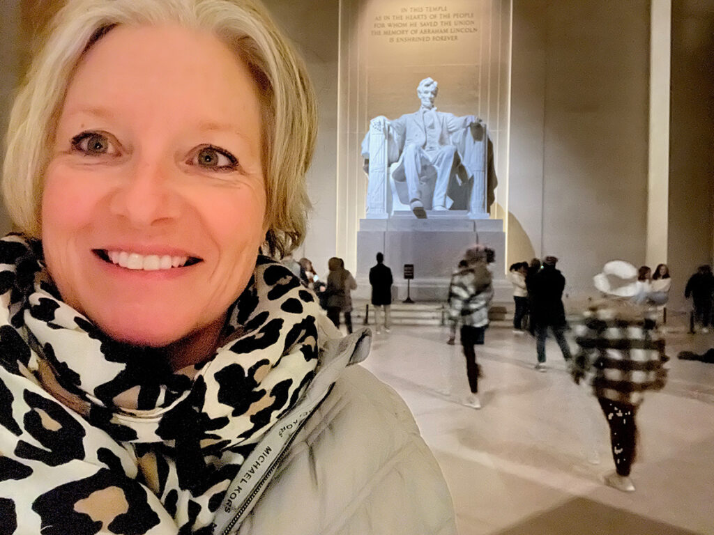 Megan and Abraham Lincoln on bike tour 