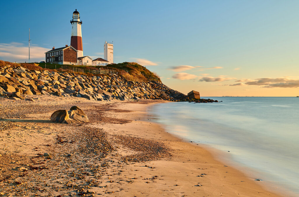 Montauk Point Lighthouse and beach