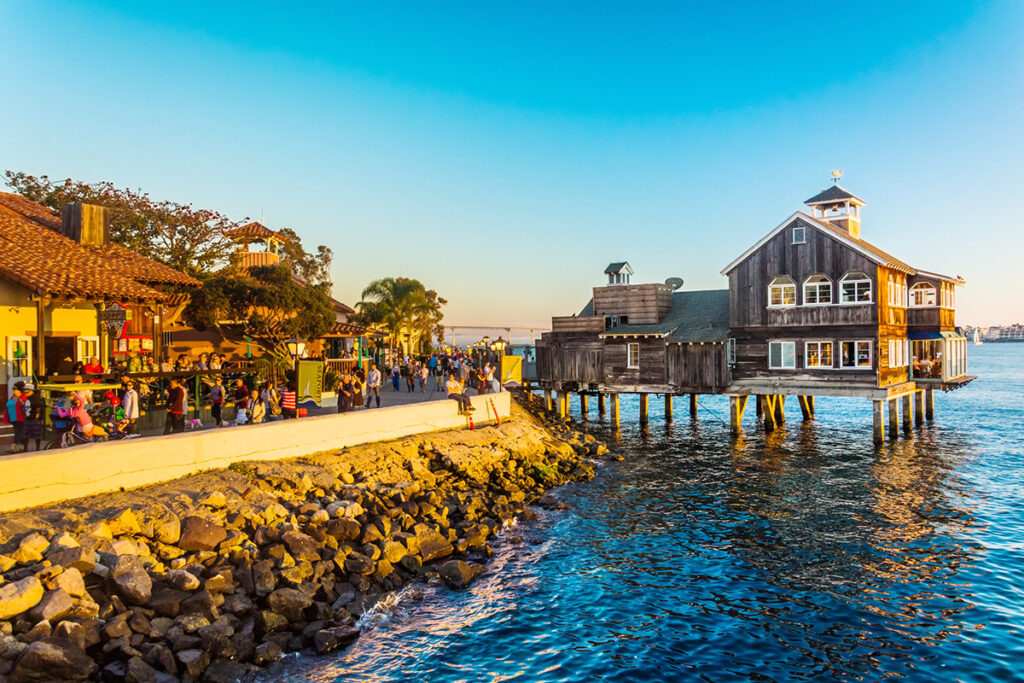 Seaport Village at sunset