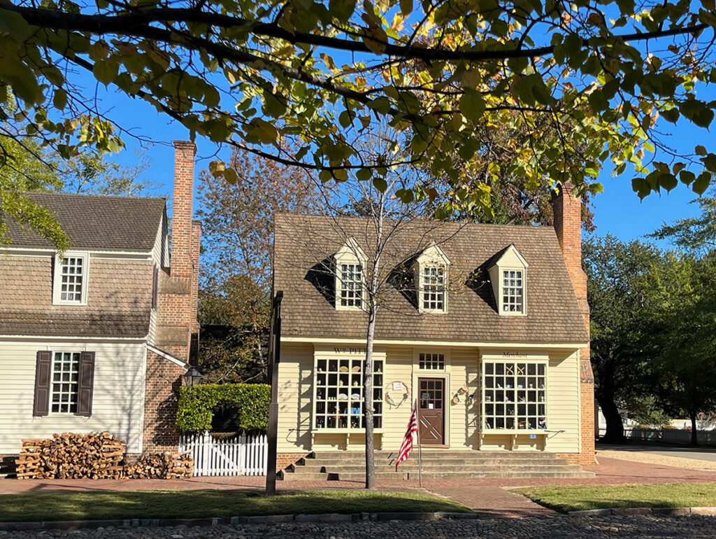 House and shop on the street in Colonial Williamsburg 