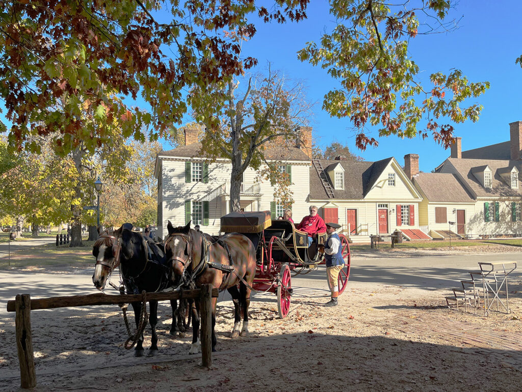 Horses and carriage at Colonial Williamsburg