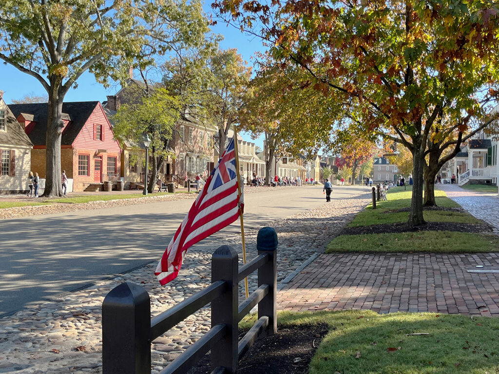 Looking down Duke of Gloucester Street, Colonial Williamsburg 