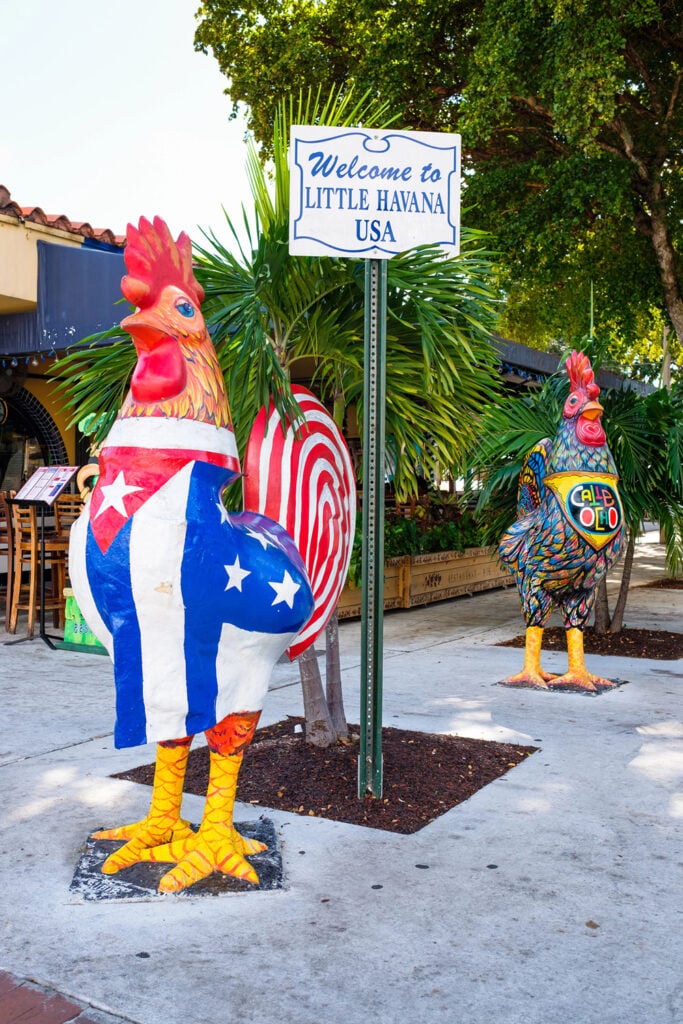 Little Havana rooster sculptures